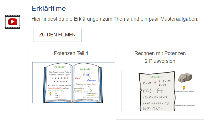 Erklärfilme für die Schülerinnen