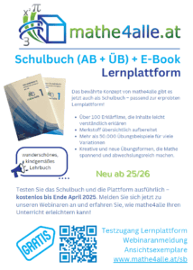 Flyer Schulbuch und Lernplattform mathe4alle